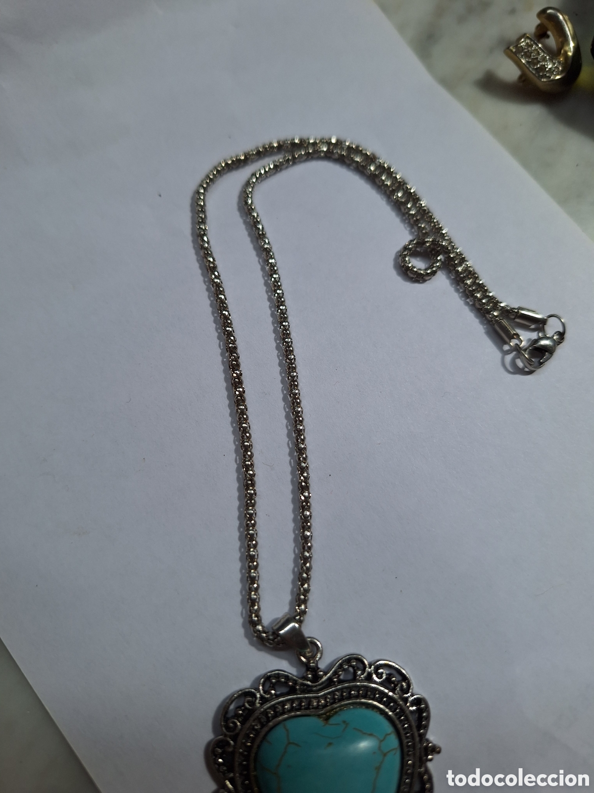 Joyeria: Collar plateado y turquesa corazon - Foto 3
