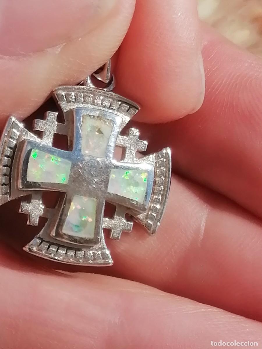 Joyeria: Cruz de plata con incrustacions de Opalo de Jerusalem - Foto 3