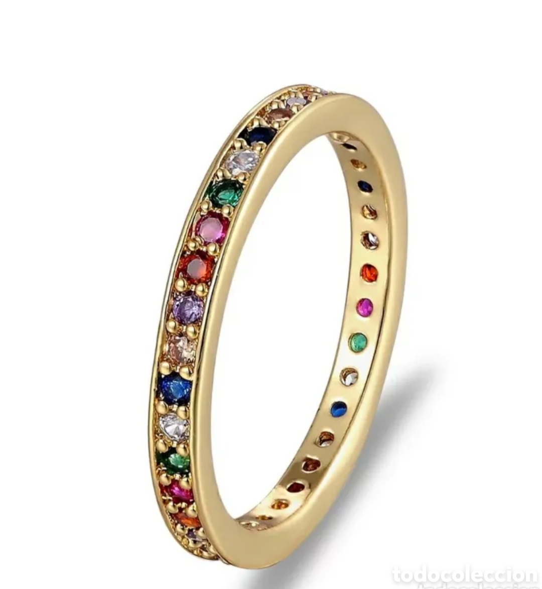 Joyeria: ELEGANTE ANILLO CON CIRCONITAS DE COLORES. REF. S4 EOS ANILLOS - Foto 2