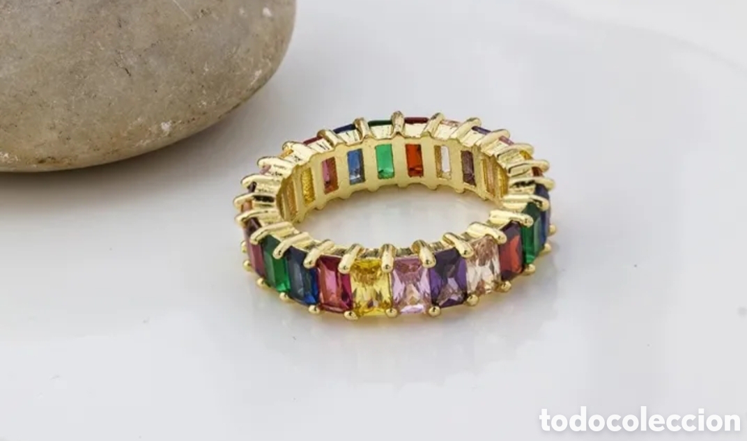 Joyeria: ELEGANTE ANILLO CON CIRCONITAS DE COLORES. REF. S5 EOS ANILLOS - Foto 2