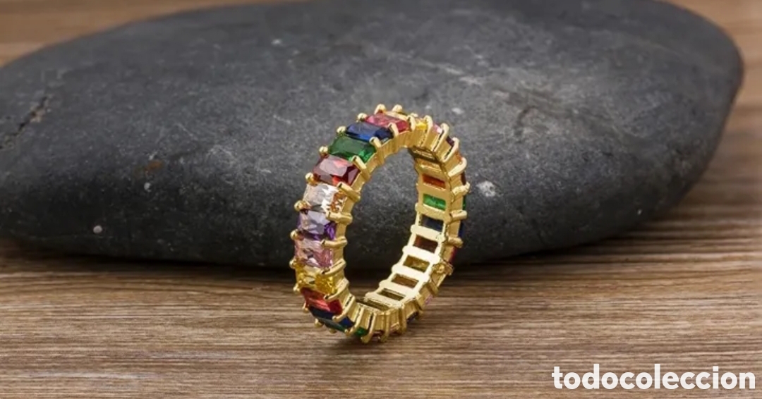 Joyeria: ELEGANTE ANILLO CON CIRCONITAS DE COLORES. REF. S5 EOS ANILLOS - Foto 1
