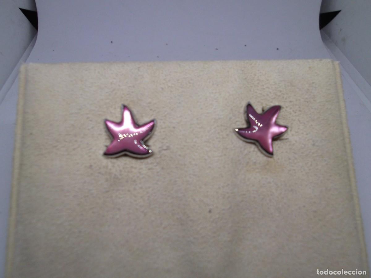 Joyeria: Pendientes de plata rodiada con piedra rosa.Luxenter - Foto 3