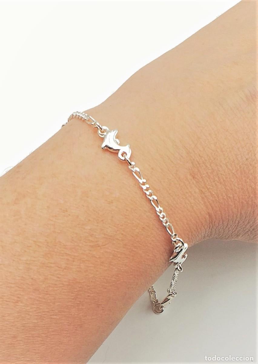 Joyeria: Pulsera delfines, Plata de Ley, 19cm - Foto 1