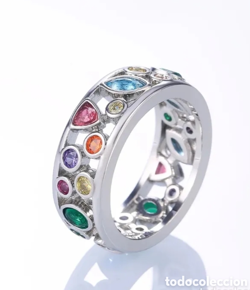 Joyeria: FANT&Aacute;STICO ANILLO CON CIRCONITAS DE COLORES. REF S5 EOS ANILLOS - Foto 3