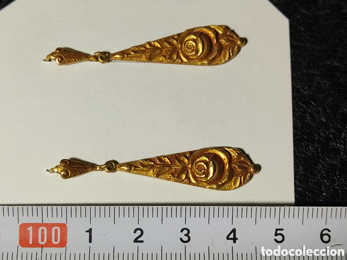 Joyeria: Pendientes modernistas repujados. *8* - Foto 5