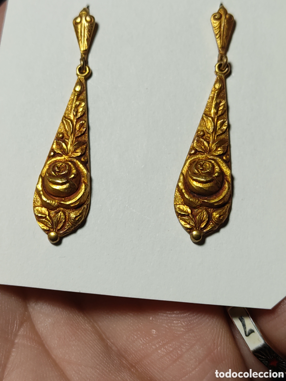 Joyeria: Pendientes modernistas repujados. *8* - Foto 1