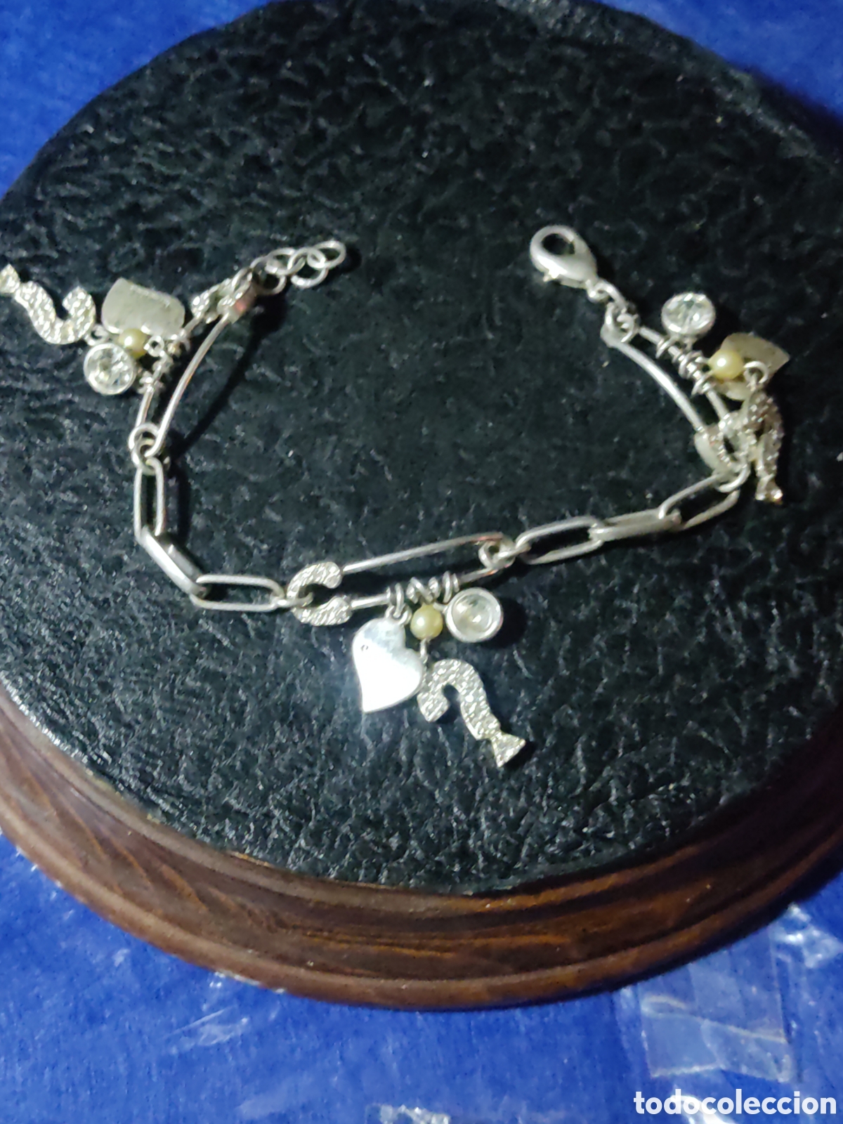 Joyeria: Pulsera plateada con colgantes.Vintage. - Foto 1