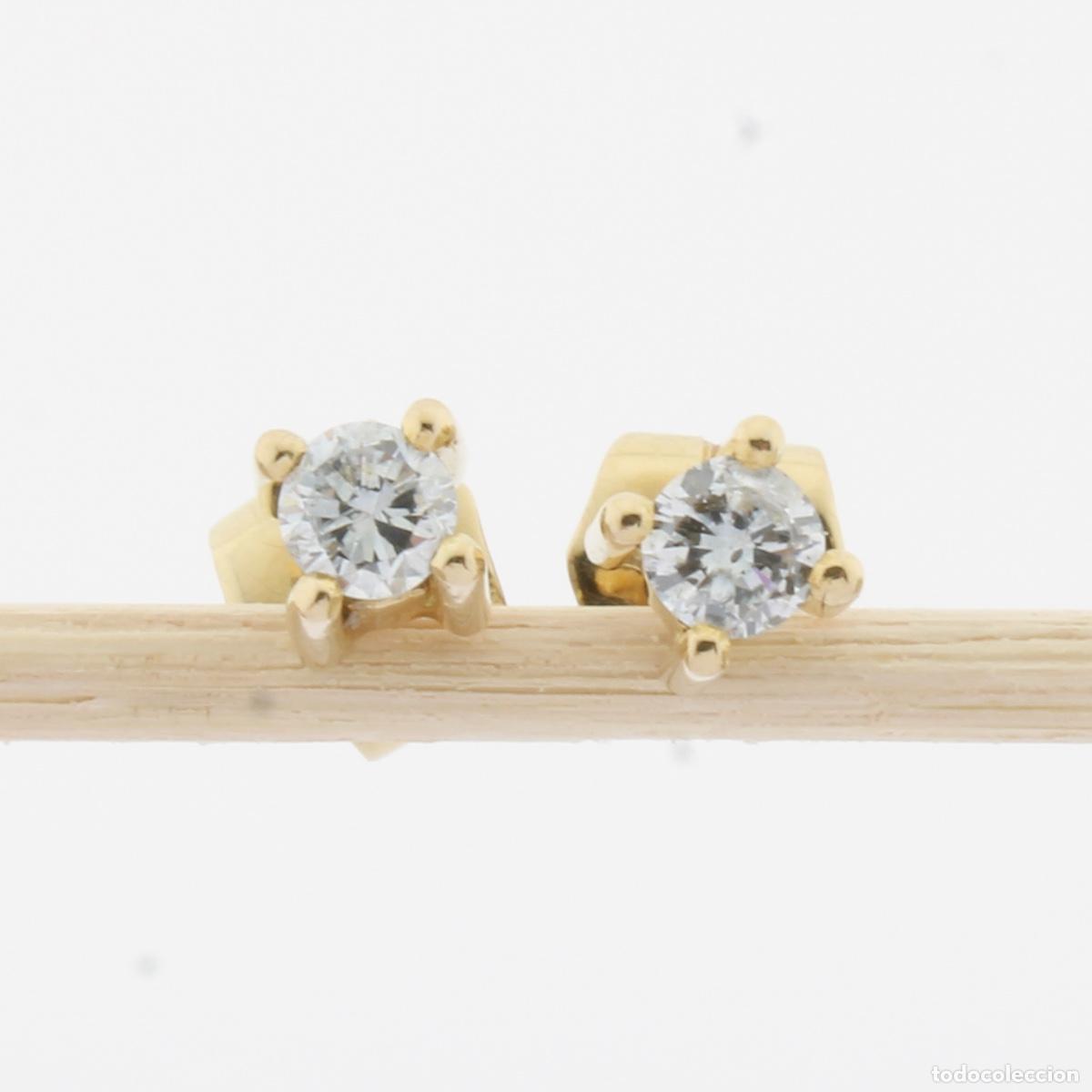 Joyeria: Pendientes 4 garras oro con brillantes - Foto 1