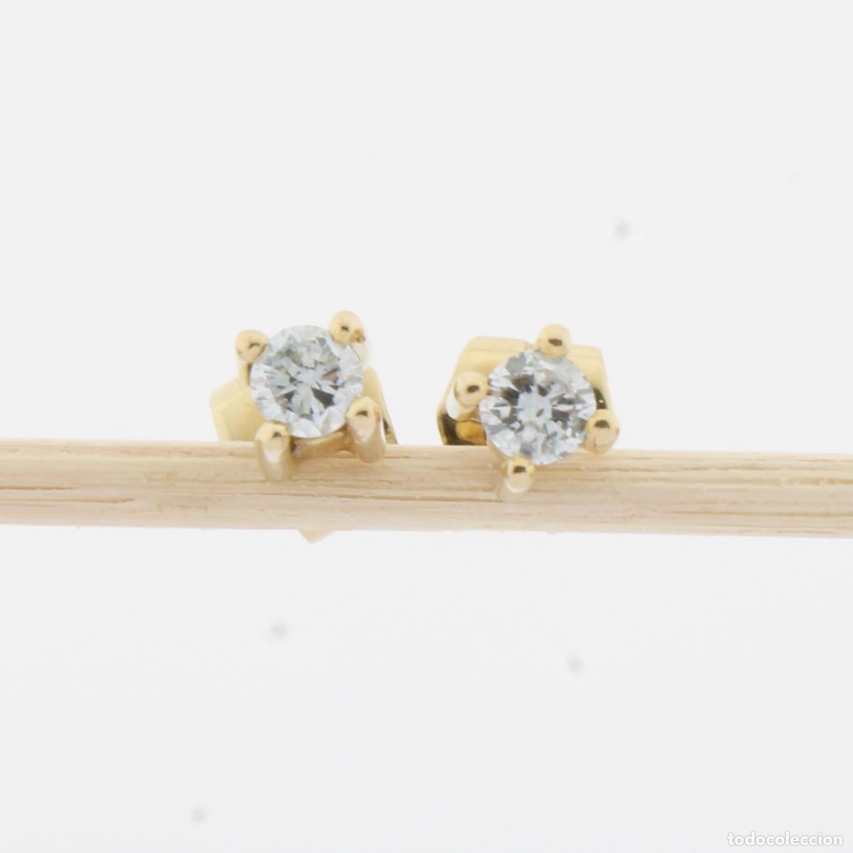 Joyeria: Pendientes 4 garras oro con brillantes - Foto 2