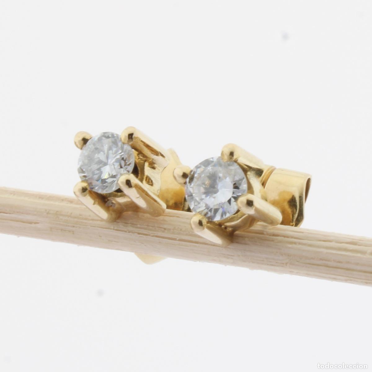 Joyeria: Pendientes 4 garras oro con brillantes - Foto 3