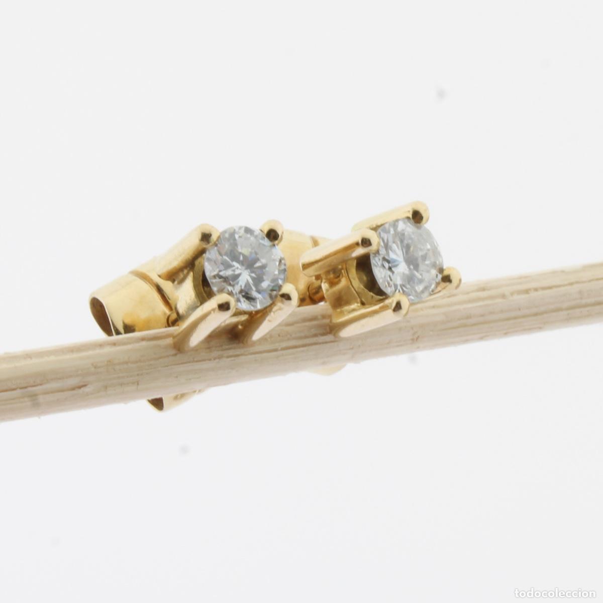 Joyeria: Pendientes 4 garras oro con brillantes - Foto 4