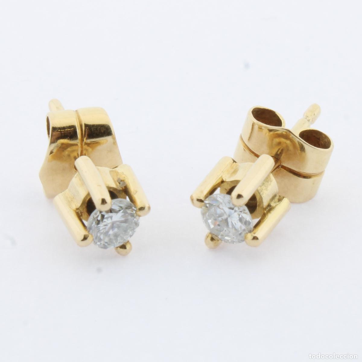 Joyeria: Pendientes 4 garras oro con brillantes - Foto 5