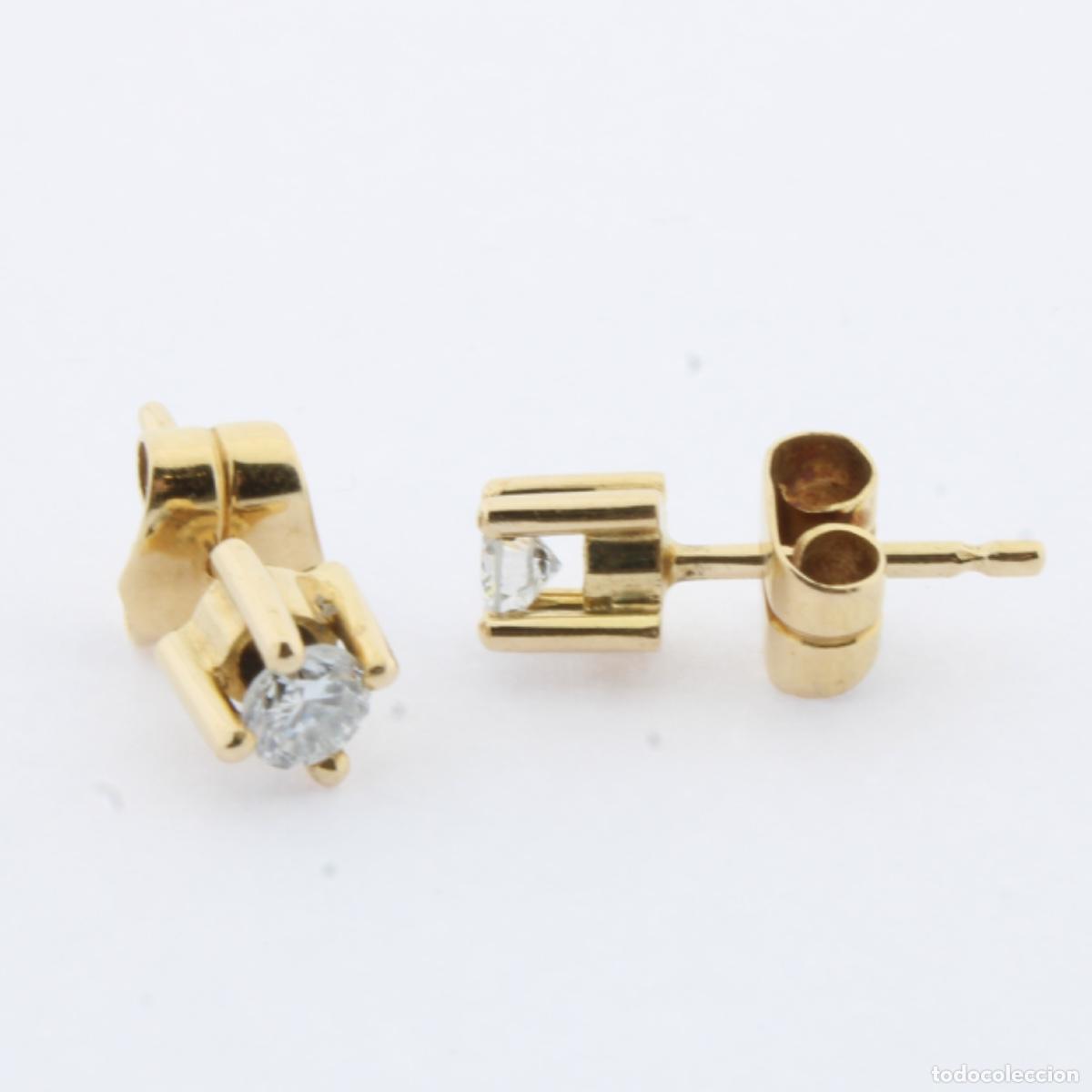 Joyeria: Pendientes 4 garras oro con brillantes - Foto 6