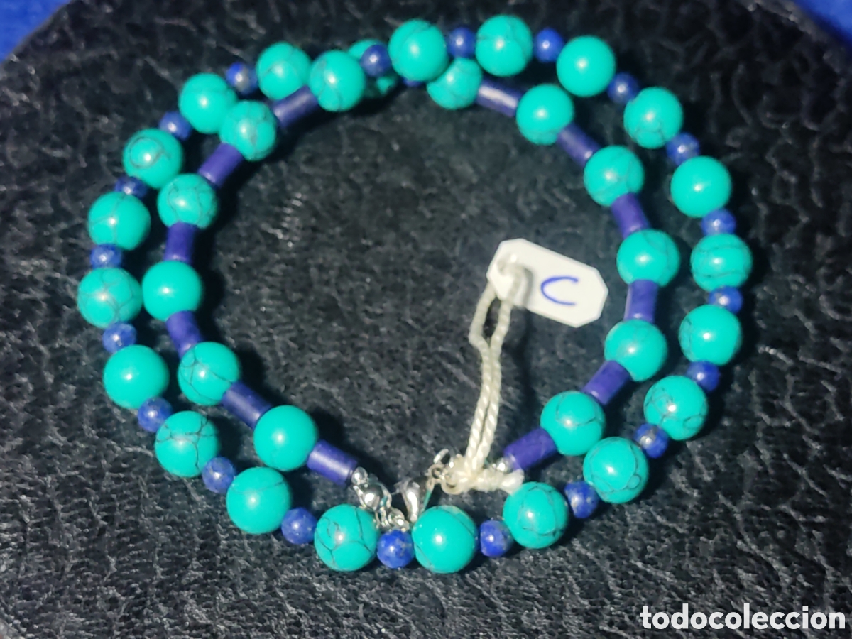 Joyeria: Collar de turquesa verde y lapisl&aacute;zuli. *C* - Foto 2