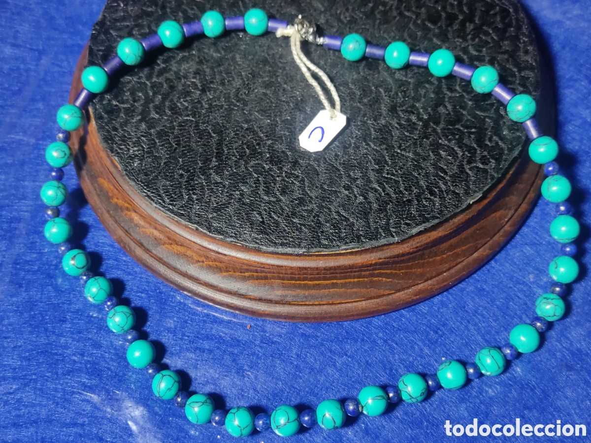 Joyeria: Collar de turquesa verde y lapisl&aacute;zuli. *C* - Foto 6