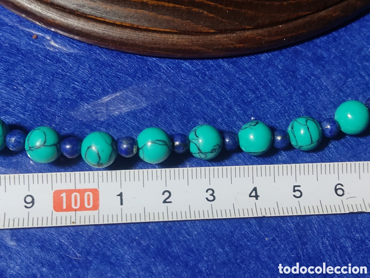 Joyeria: Collar de turquesa verde y lapisl&aacute;zuli. *C* - Foto 7