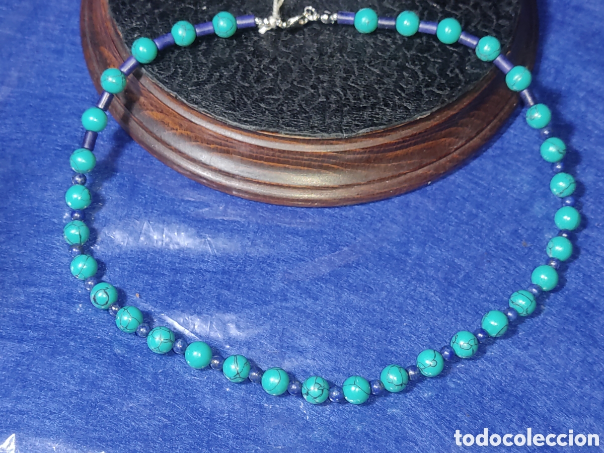 Joyeria: Collar de turquesa verde y lapisl&aacute;zuli. *C* - Foto 1