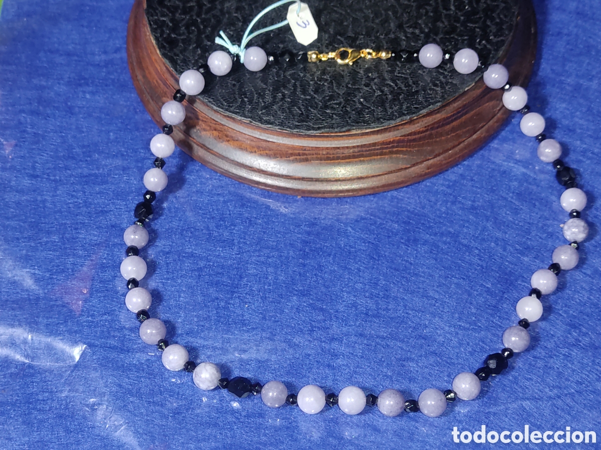 Joyeria: Collar de Onix negro y calcedonia. *3* - Foto 2