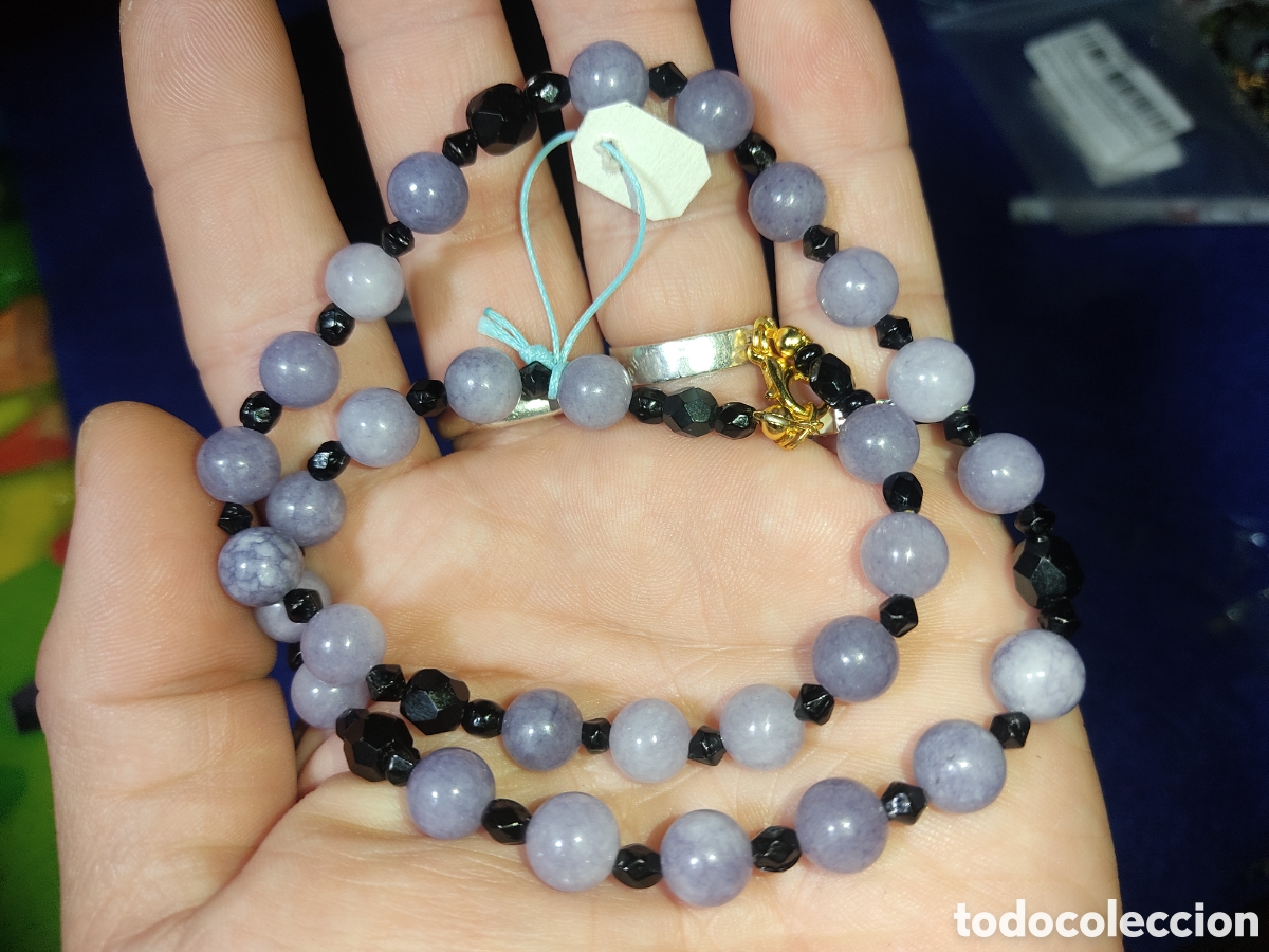 Joyeria: Collar de Onix negro y calcedonia. *3* - Foto 3