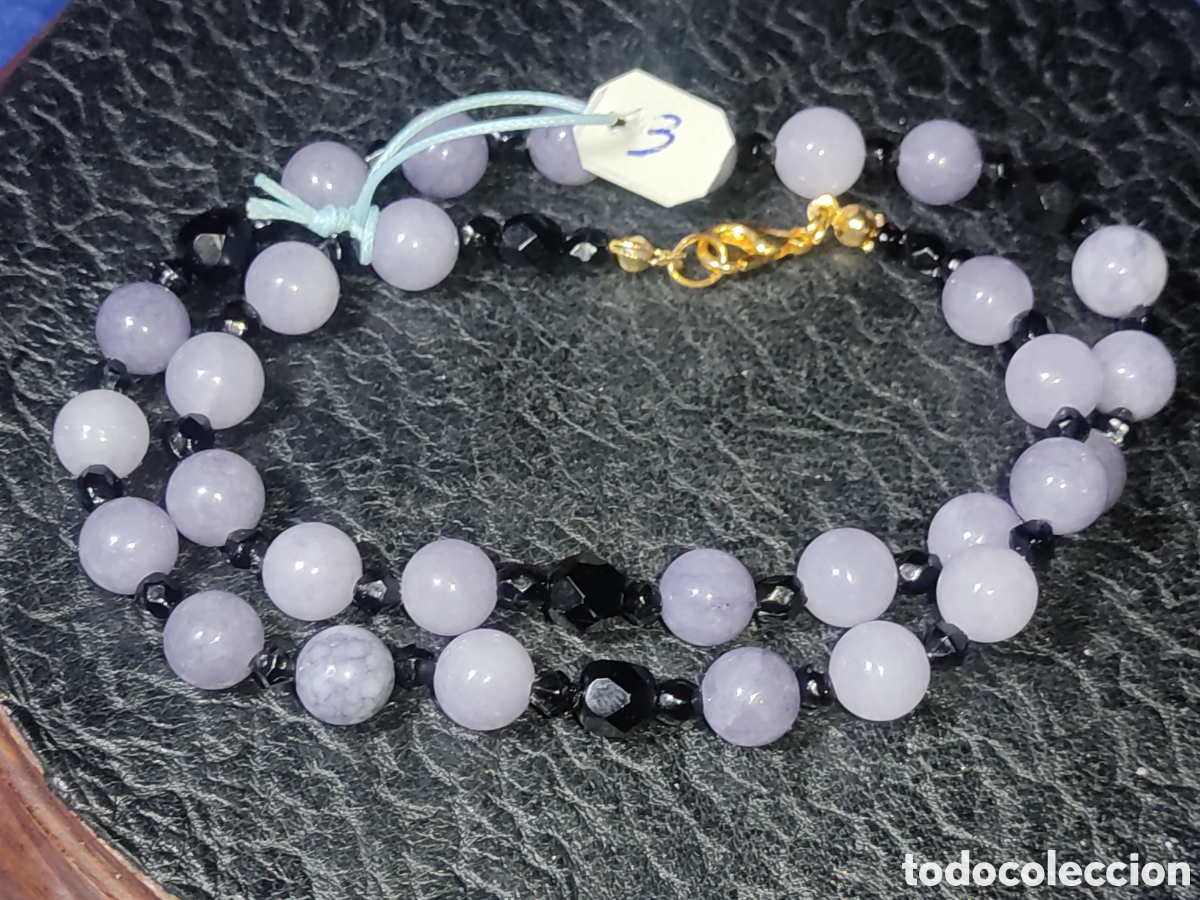 Joyeria: Collar de Onix negro y calcedonia. *3* - Foto 4