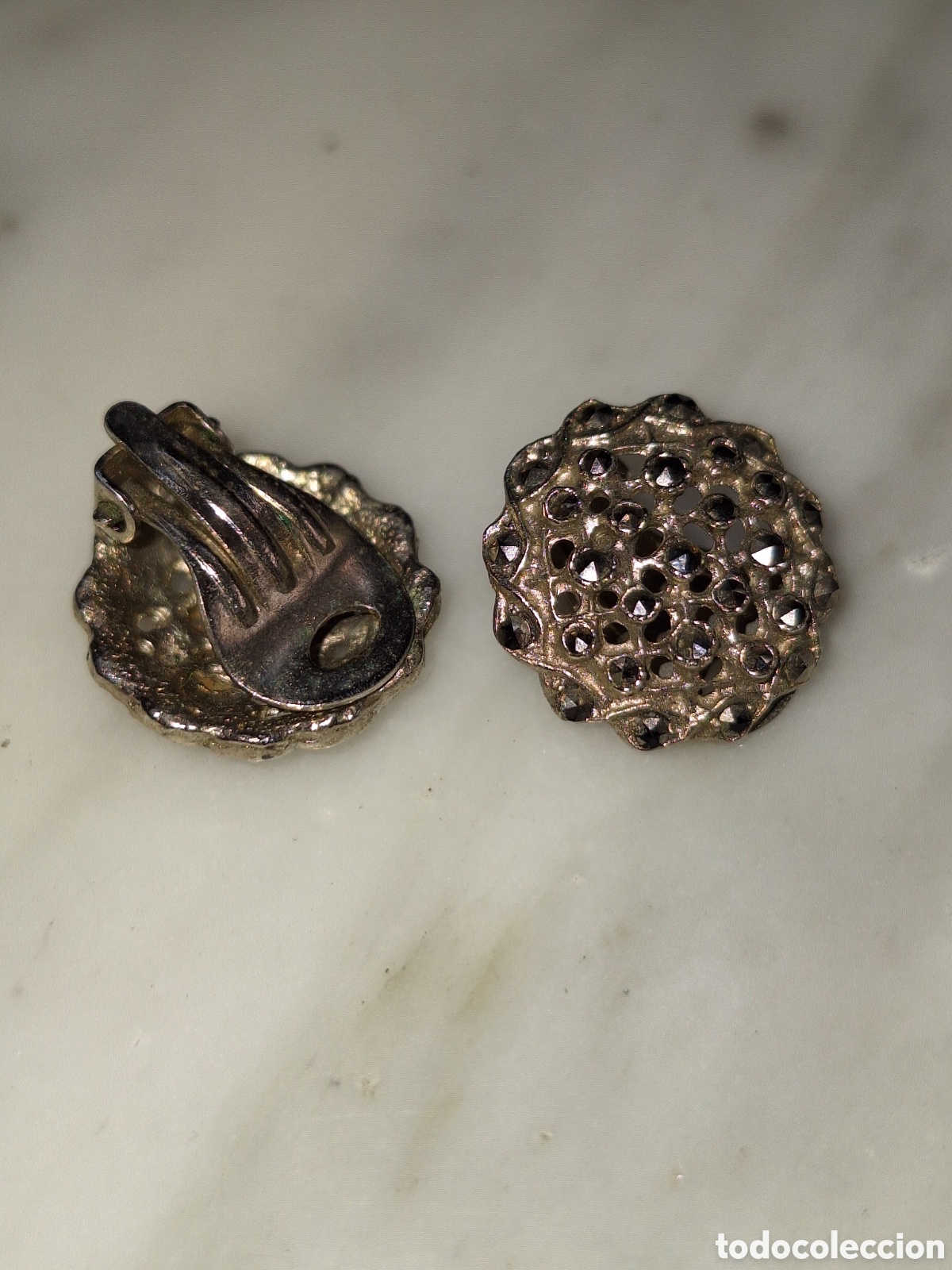 Joyeria: Pendientes plateados con brillantes - Foto 2