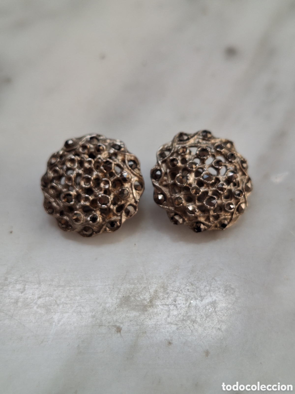 Joyeria: Pendientes plateados con brillantes - Foto 1