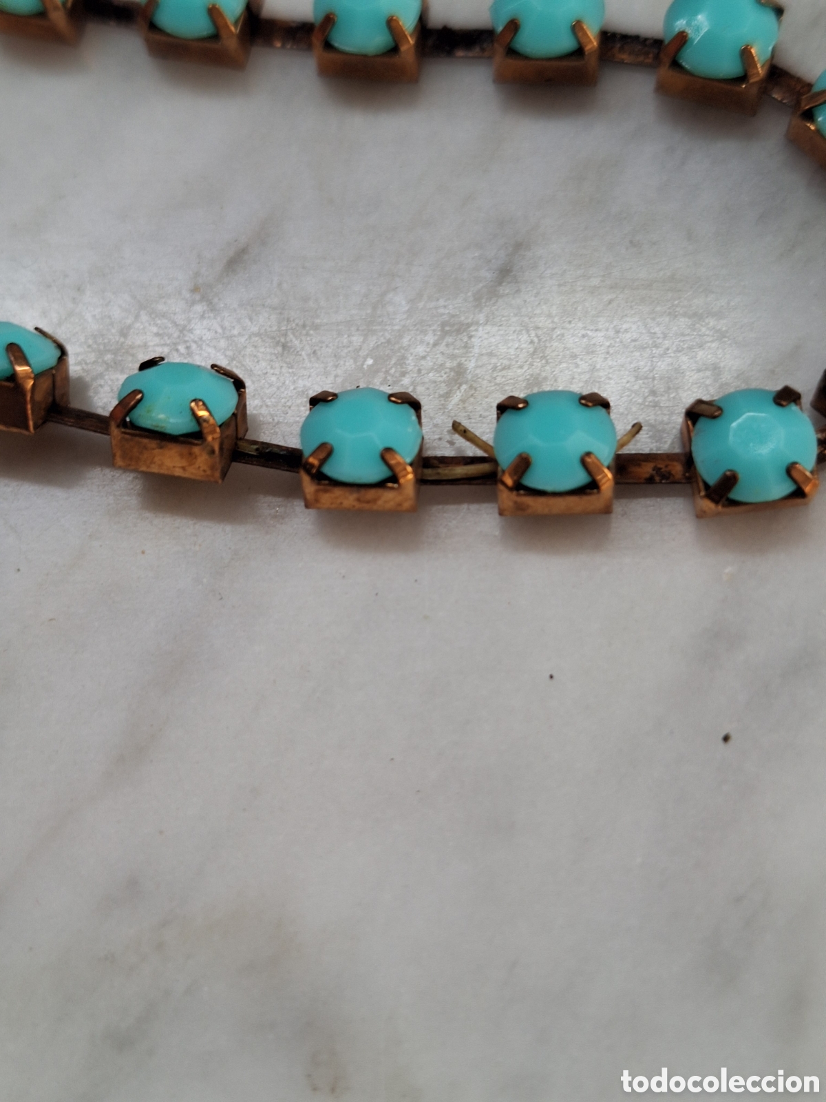 Joyeria: Pulsera tobillera turquesa y dorada - Foto 2