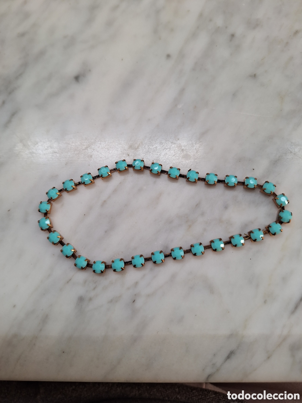 Joyeria: Pulsera tobillera turquesa y dorada - Foto 1
