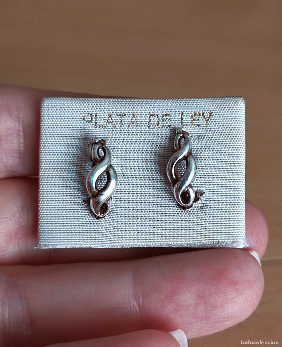 Joyeria: Pendientes de plata de ley contrastada 925 mm. Cierre de pala. - Foto 2