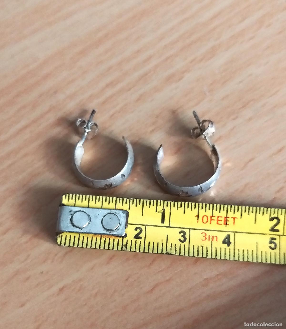 Joyeria: Pendientes de plata de ley, aro. - Foto 4