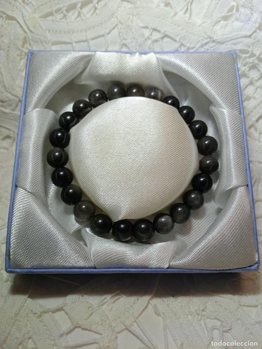 Joyeria: PULSERA DE OBSIDIANA PLATEADA NATURAL (SIN USAR) - Foto 1