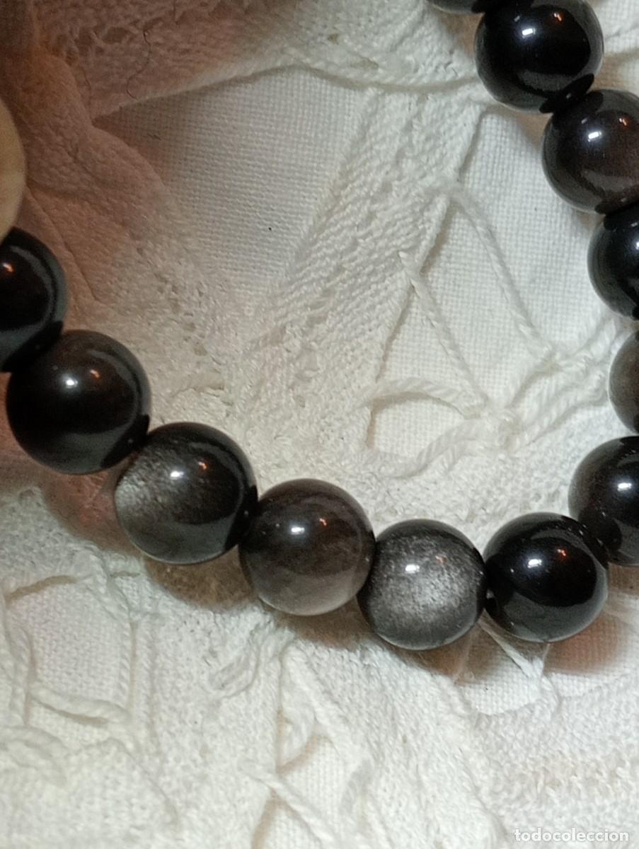 Joyeria: PULSERA DE OBSIDIANA PLATEADA NATURAL (SIN USAR) - Foto 2
