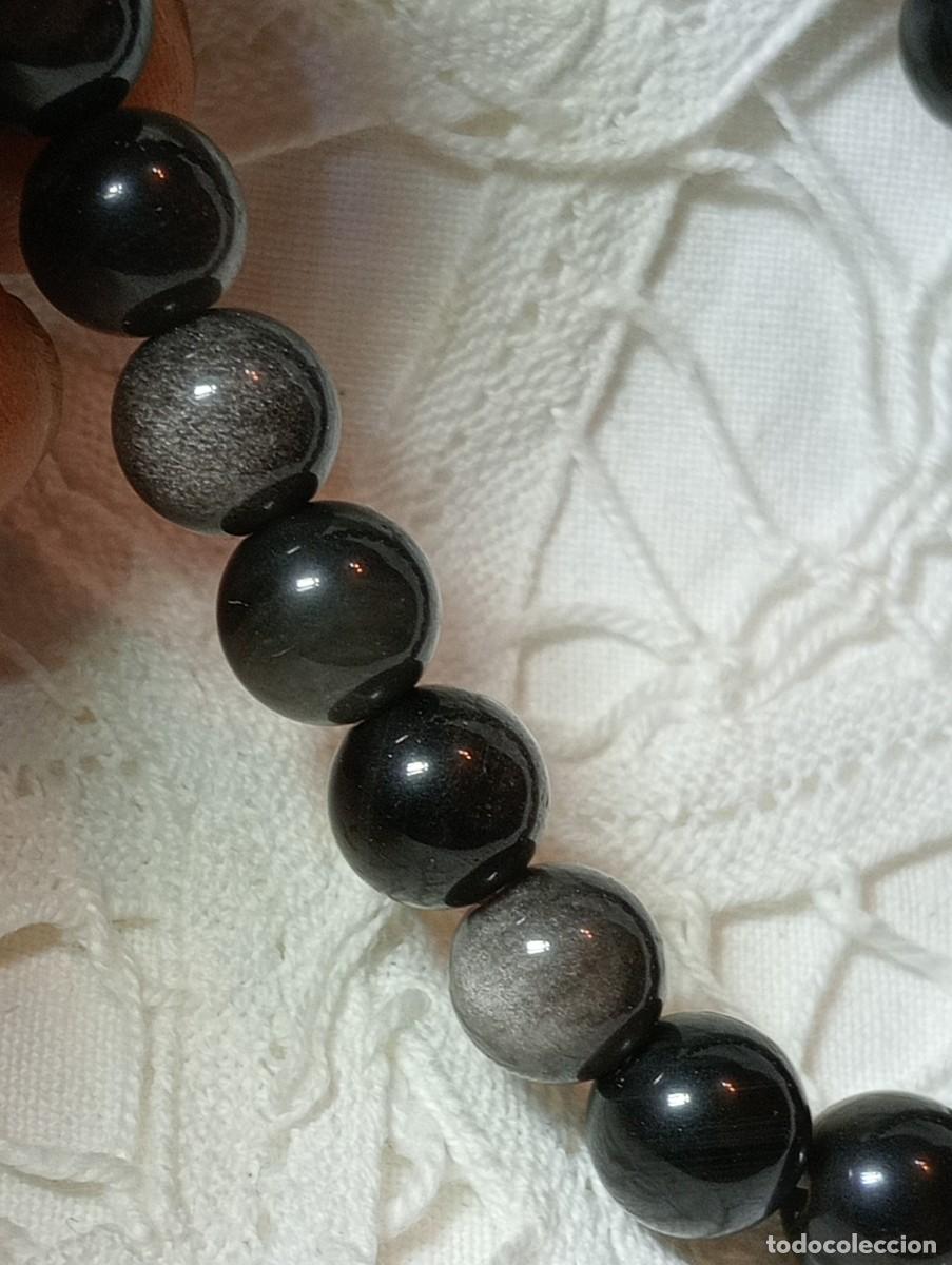 Joyeria: PULSERA DE OBSIDIANA PLATEADA NATURAL (SIN USAR) - Foto 3