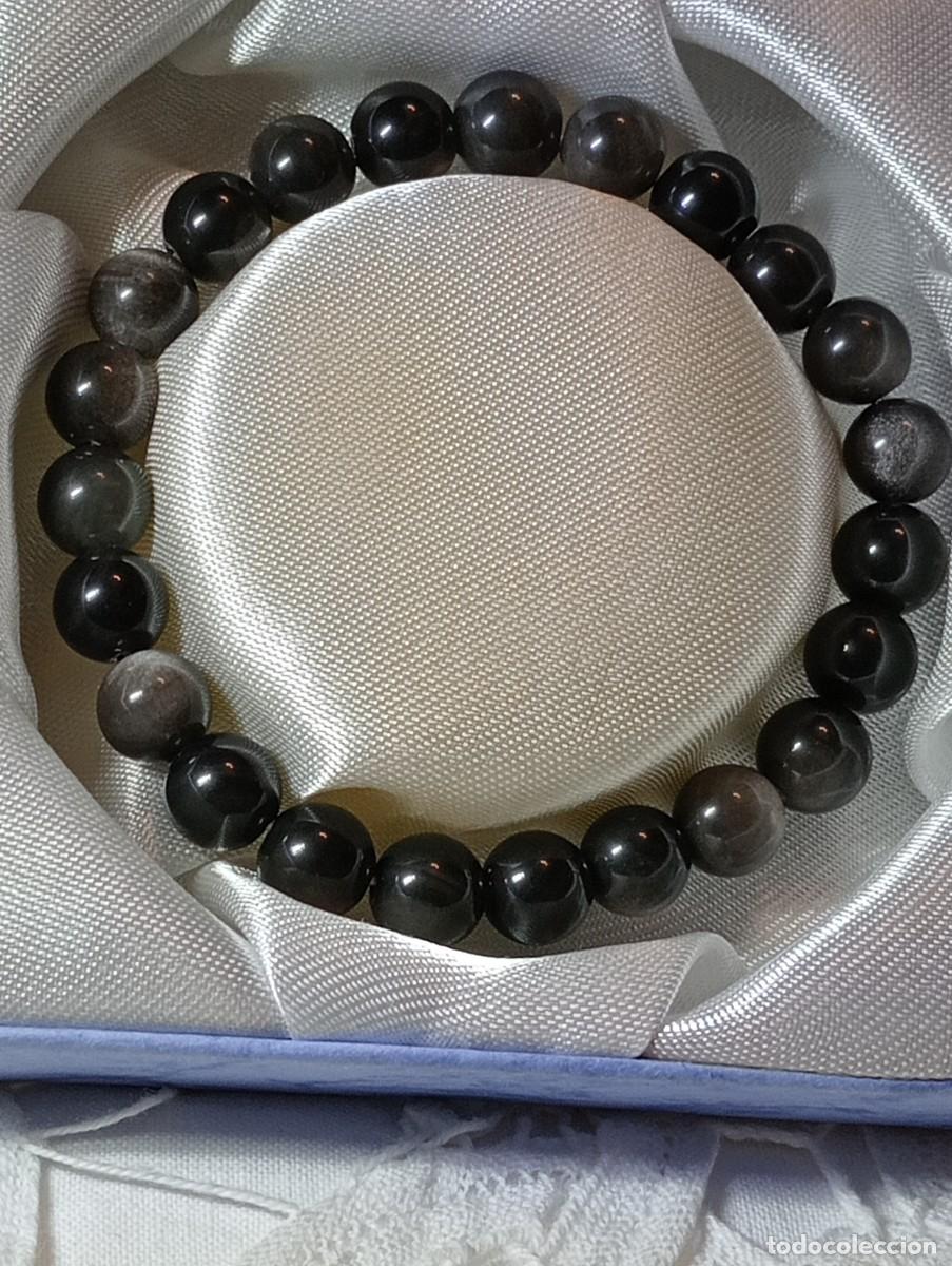 Joyeria: PULSERA DE OBSIDIANA PLATEADA NATURAL (SIN USAR) - Foto 4