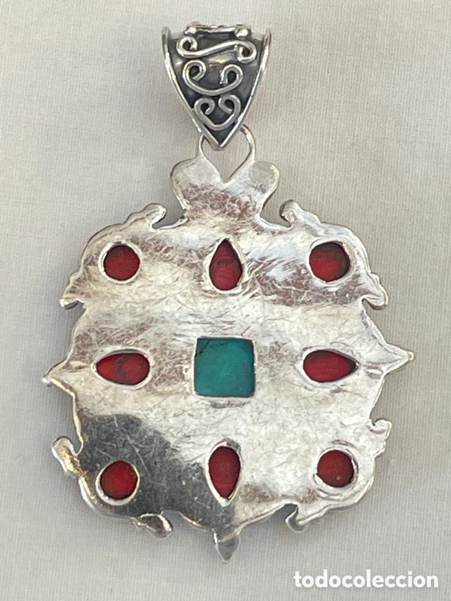Joyeria: Colgante de plata,coral y turquesa. - Foto 4