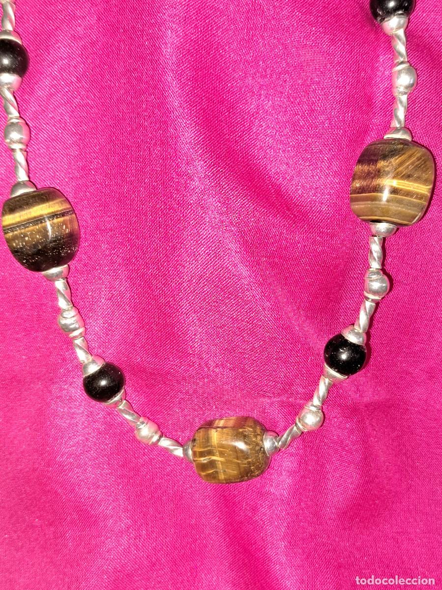 Joyeria: COLLAR DE PLATA Y CUENTAS DE OJO DE TIGRE Y ONIX ref. BC - Foto 2