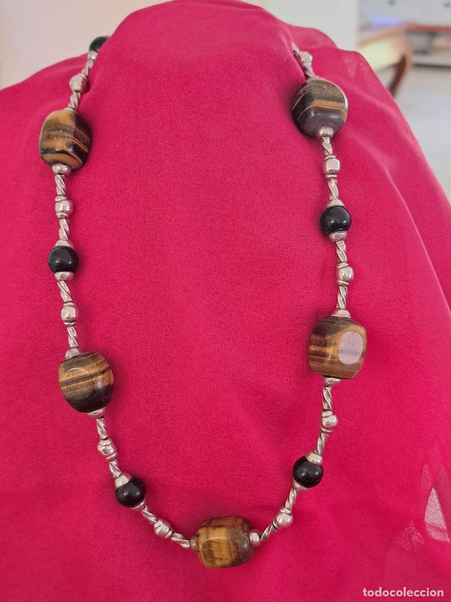 Joyeria: COLLAR DE PLATA Y CUENTAS DE OJO DE TIGRE Y ONIX ref. BC - Foto 1