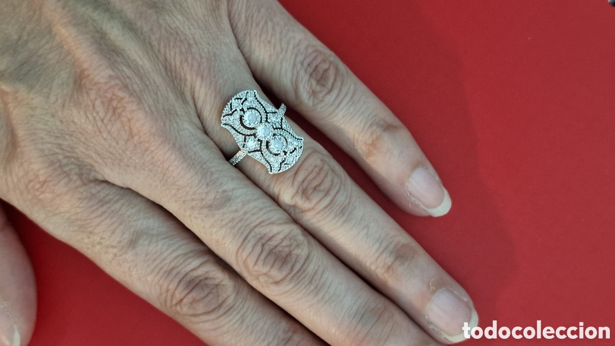 Joyeria: Anillo estilo Art Dec&oacute; plateado - Foto 5