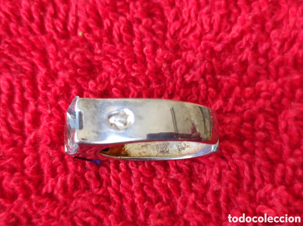 Joyeria: Conjunto anillo y pendientes de plata antiguos - Foto 5