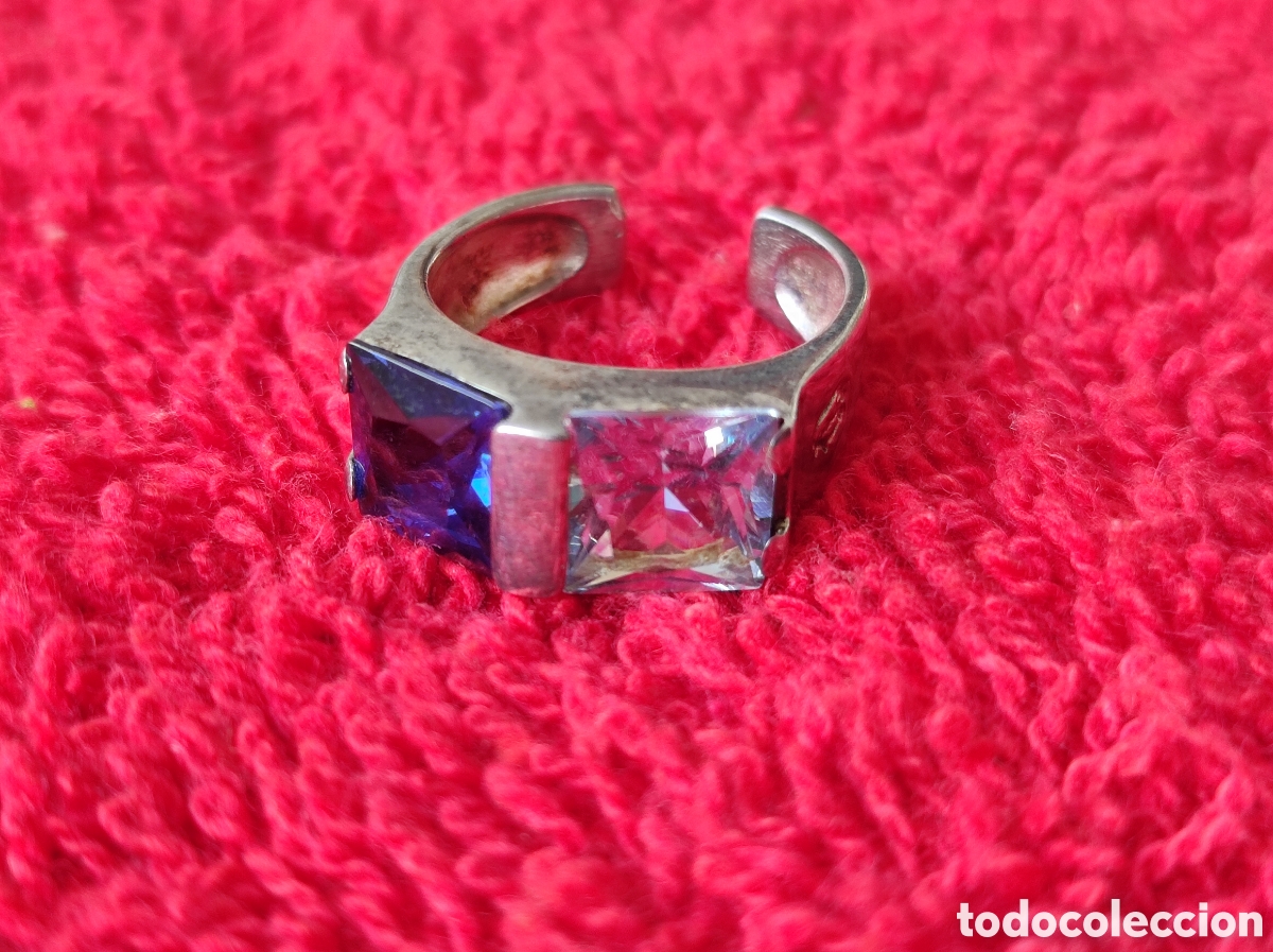 Joyeria: Conjunto anillo y pendientes de plata antiguos - Foto 7