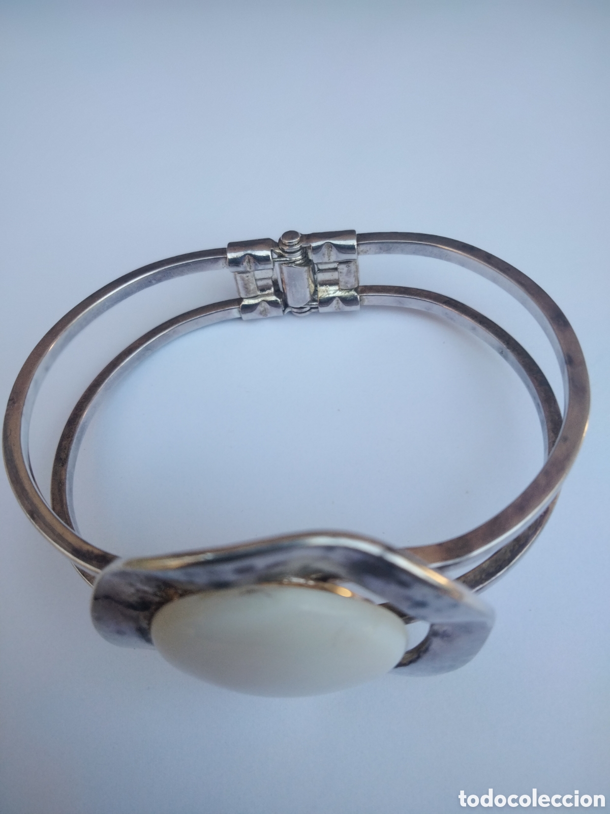 Joyeria: Bella pulsera con nacar y plata sobre acero - Foto 5