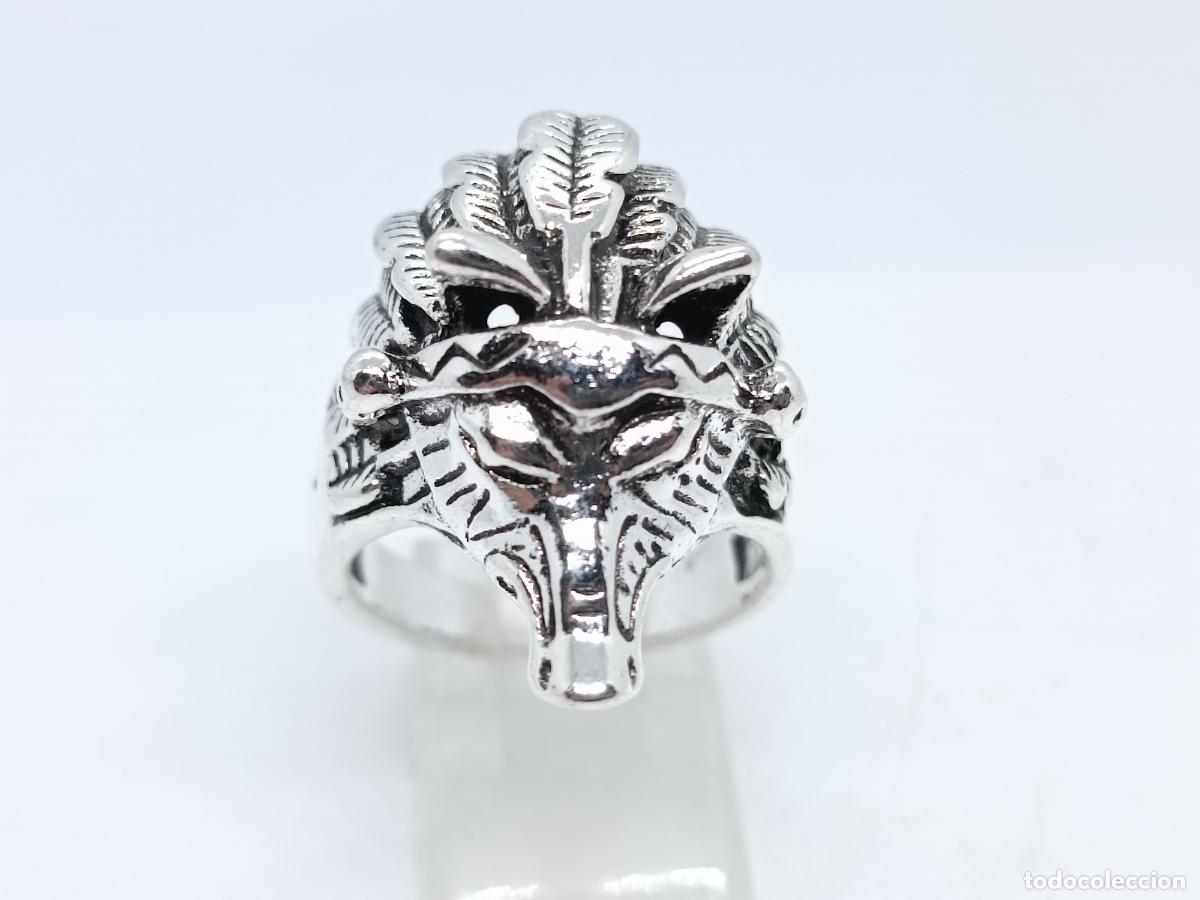 Joyeria: Excelente anillo en forma de dios Anubis con acabados de plata - Foto 2