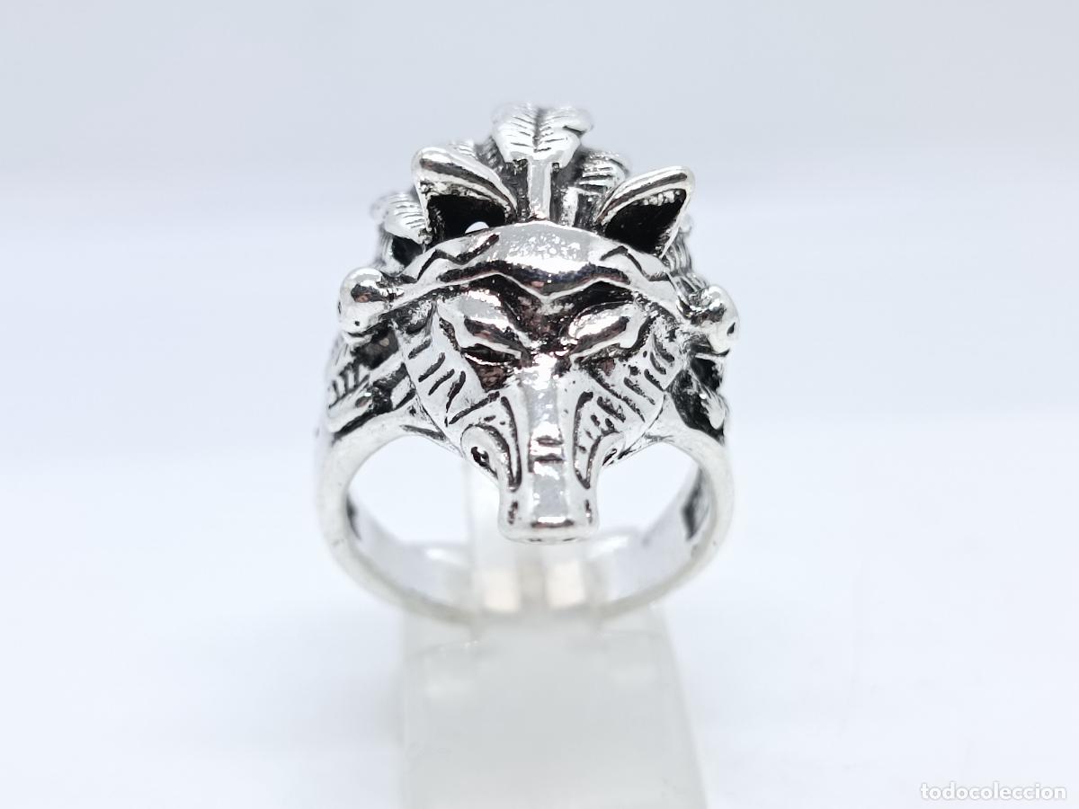 Joyeria: Excelente anillo en forma de dios Anubis con acabados de plata - Foto 3