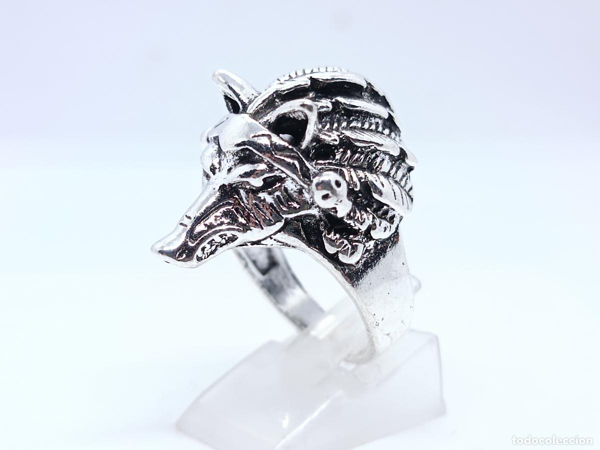 Joyeria: Excelente anillo en forma de dios Anubis con acabados de plata - Foto 4