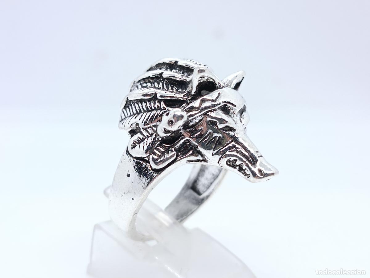 Joyeria: Excelente anillo en forma de dios Anubis con acabados de plata - Foto 1