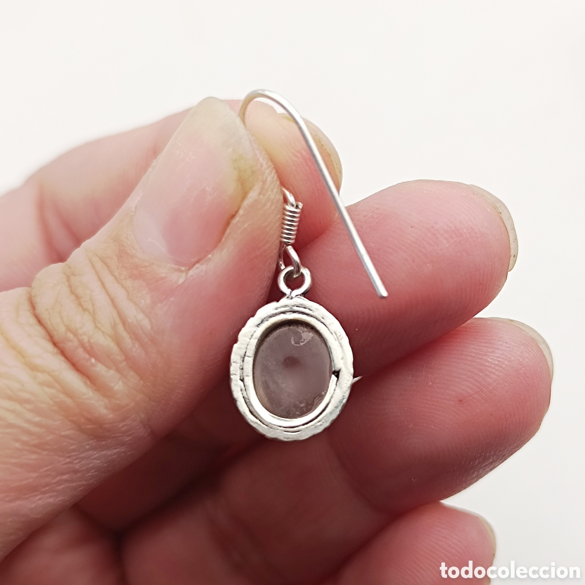 Joyeria: Pendientes Mineral de Cuarzo Rosa, Plata - Foto 3