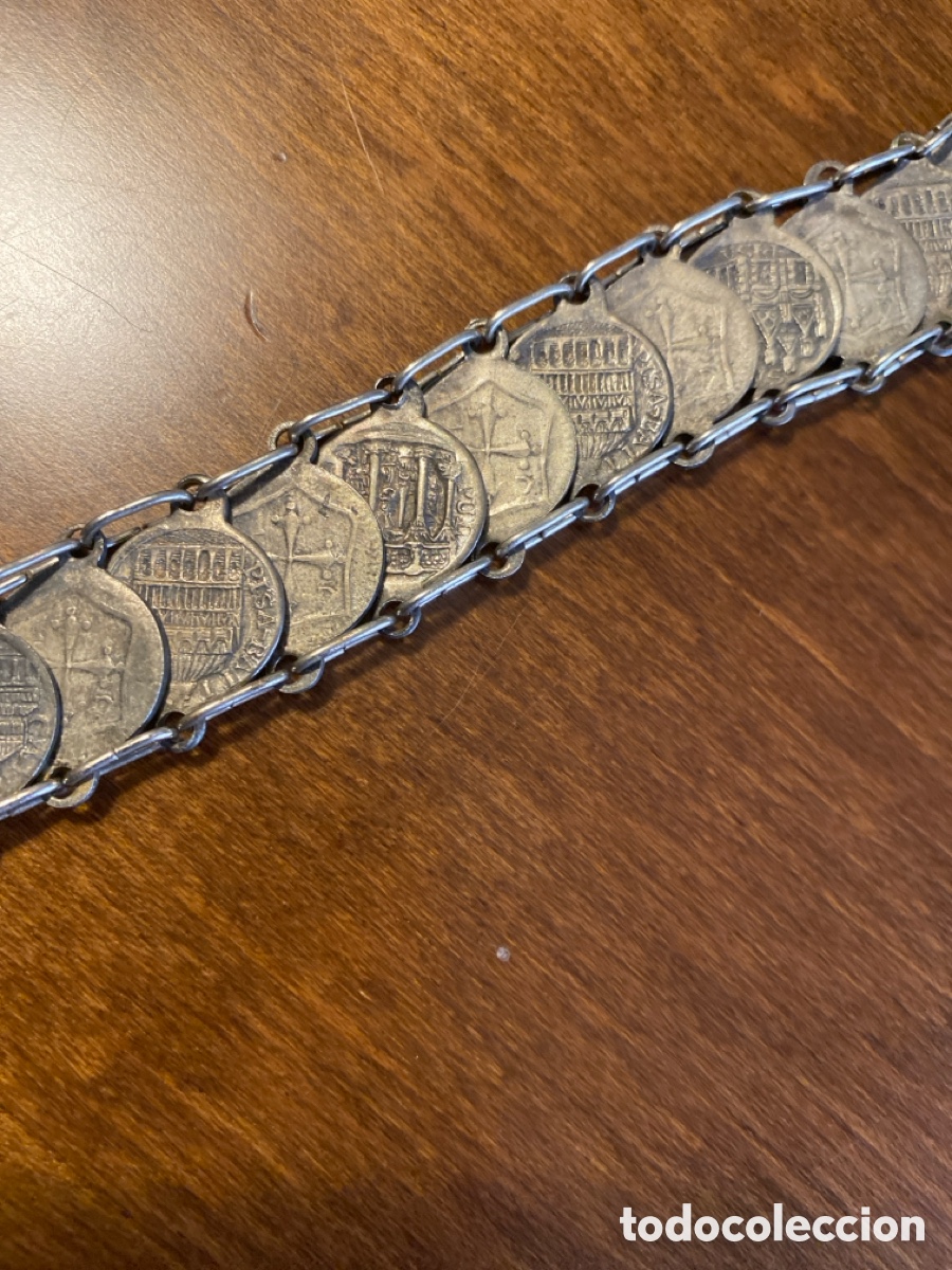 Joyeria: Antigua pulsera con monedas - Foto 3