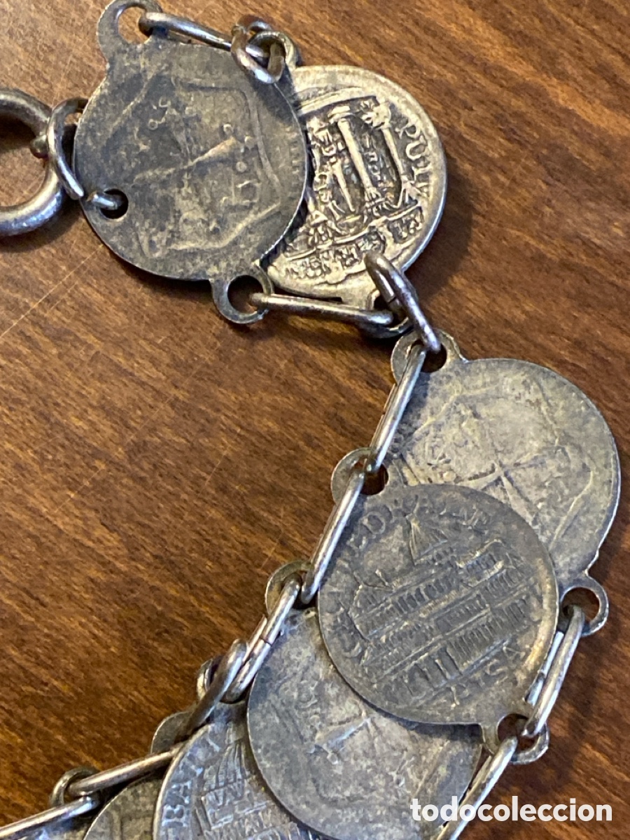 Joyeria: Antigua pulsera con monedas - Foto 8