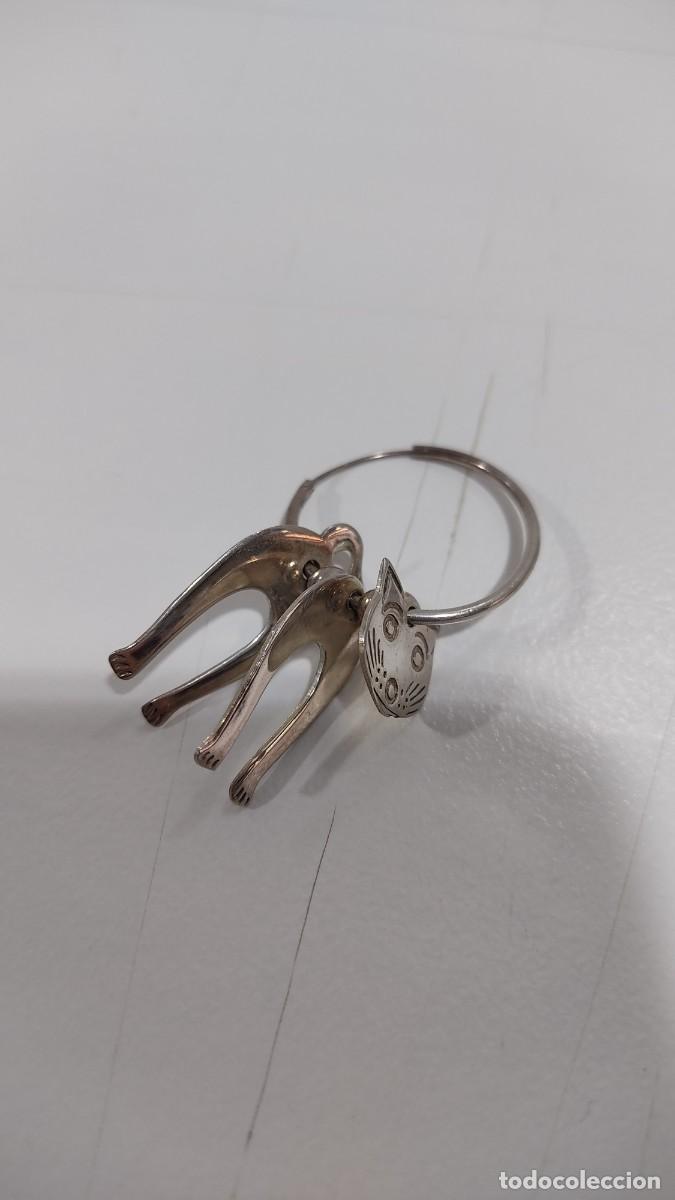 Joyeria: 627 PENDIENTES DE PLATA, CON FORMA DE GATO - Foto 2