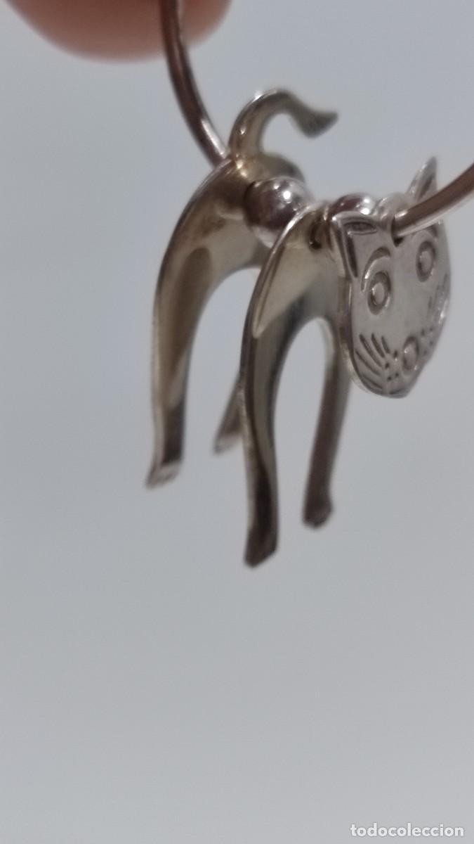 Joyeria: 627 PENDIENTES DE PLATA, CON FORMA DE GATO - Foto 5
